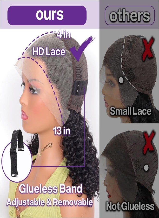 HIRIREMY 13x4 HD Deep Wave Lace Front BOB Wigs For Black Women Human Hair Pre Plucked Wear And Go Glueless Deep Wave Frontal BOB Wig Human Hair Short Curly Wet And Wavy 16 Inch - Image 4