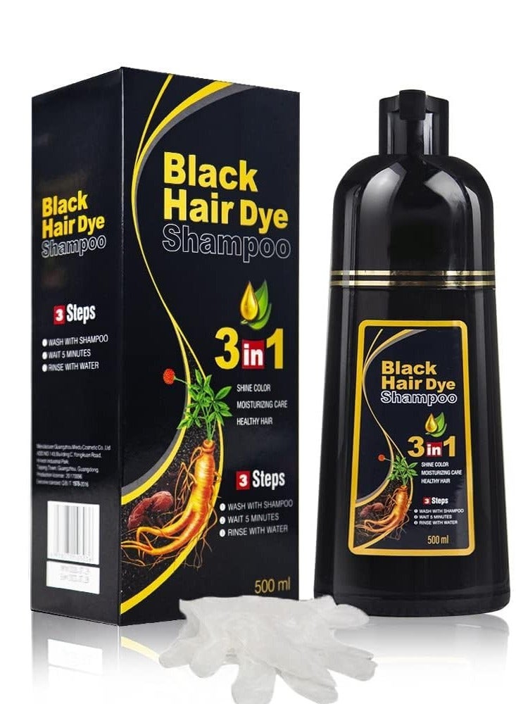 URBANMAC Herbal 3 in 1 Hair Dye Instant Black Hair Shampoo for Women & Men - Image 1
