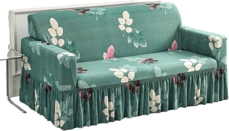 Couch Cover with Skirt Hemline Skirt Sofa Covers for Living Room Elastic All-Inclusive Couch Cover Sectional Furniture Slipcovers(Color 15,1pc 3-Seat 190-230cm) - Image 1