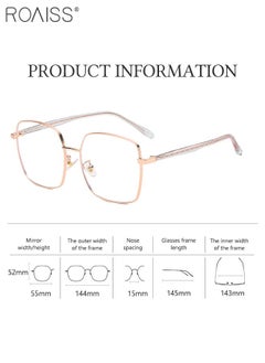 roaiss Blue Light Blocking Glasses Blue Light Filter Computer Reading Gaming TV Phones Square Eyeglasses Fashion Anti Eyestrain Headache Eyewear for Men Women Rose Gold 55mm  - Image 4