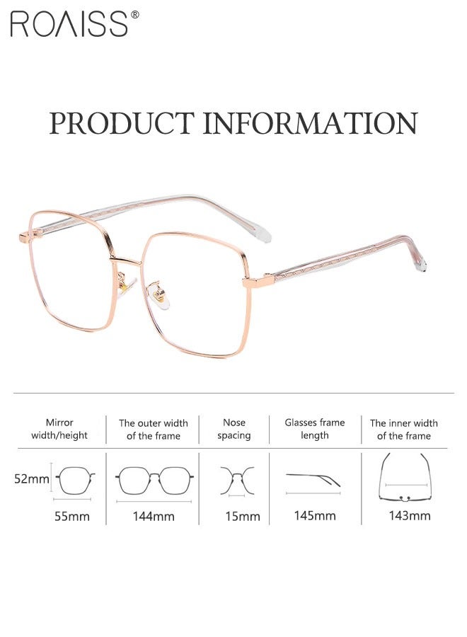 roaiss Blue Light Blocking Glasses Blue Light Filter Computer Reading Gaming TV Phones Square Eyeglasses Fashion Anti Eyestrain Headache Eyewear for Men Women Rose Gold 55mm  - Image 4