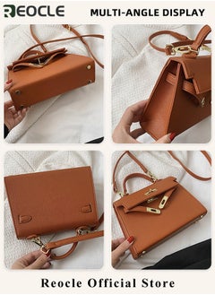 REOCLE Women's Handbags Crossbody Bags Top Handle Satchel with Detachable Strap Luxury Tote Work Bag PU Fashion Designer Handbags Purses  - Image 5
