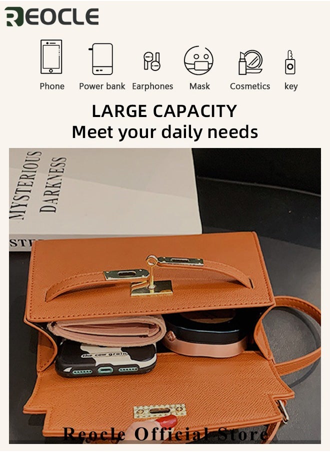 REOCLE Women's Handbags Crossbody Bags Top Handle Satchel with Detachable Strap Luxury Tote Work Bag PU Fashion Designer Handbags Purses  - Image 4