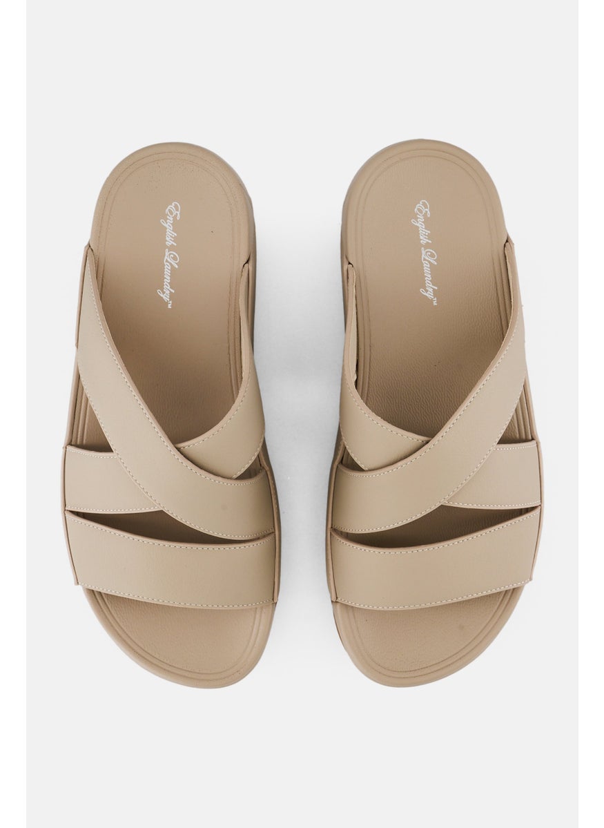 English Laundry Men Slip On Arabic Sandals, Beige  - Image 3