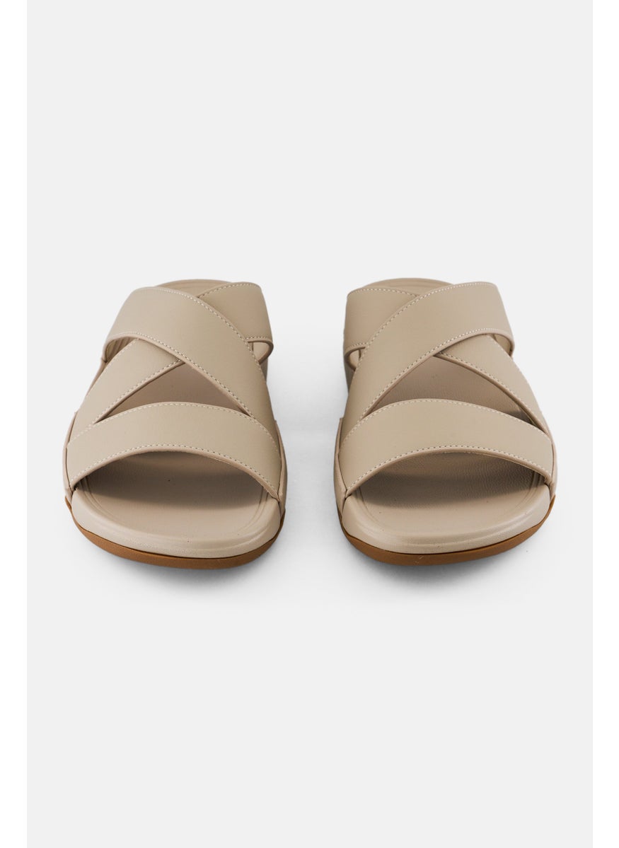 English Laundry Men Slip On Arabic Sandals, Beige  - Image 2