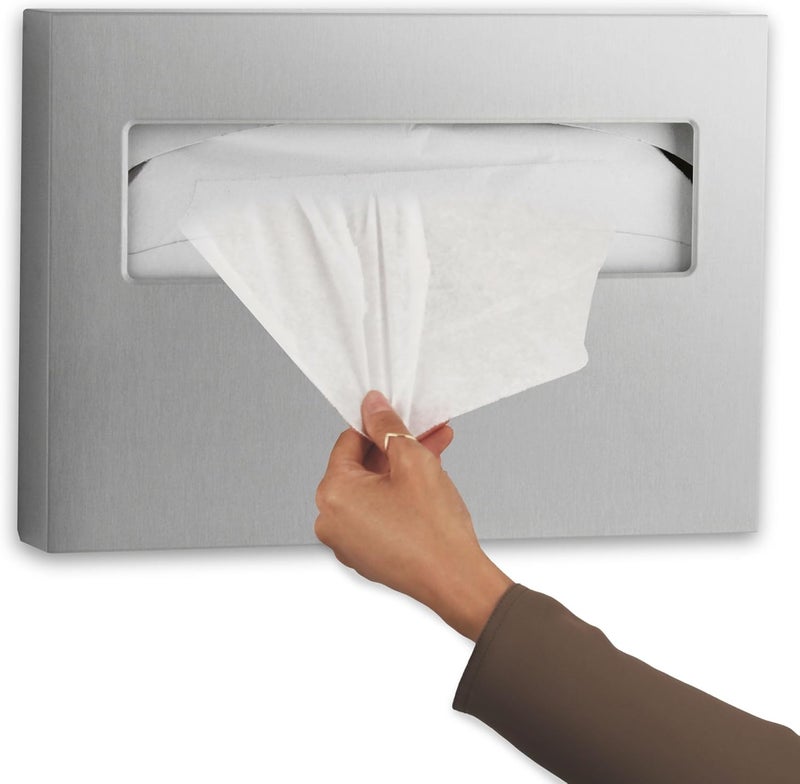 Bobrick 221 Stainless Steel Toilet Seat Cover Dispenser, 15 3/4 x 2 x 11, Satin Finish - Image 1