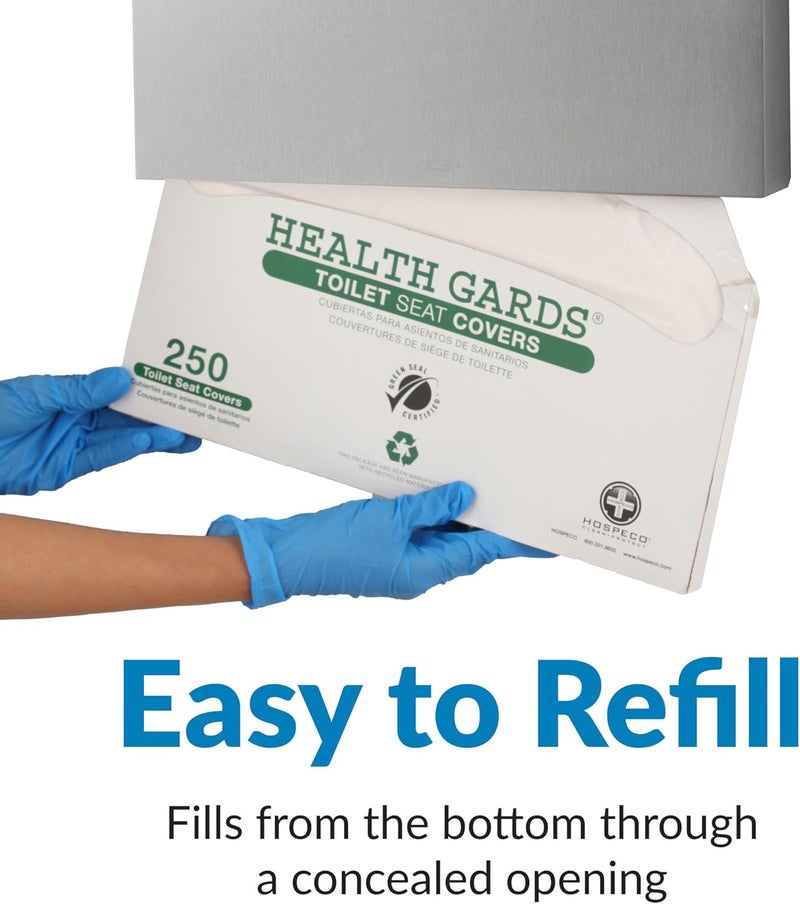 Bobrick 221 Stainless Steel Toilet Seat Cover Dispenser, 15 3/4 x 2 x 11, Satin Finish - Image 4