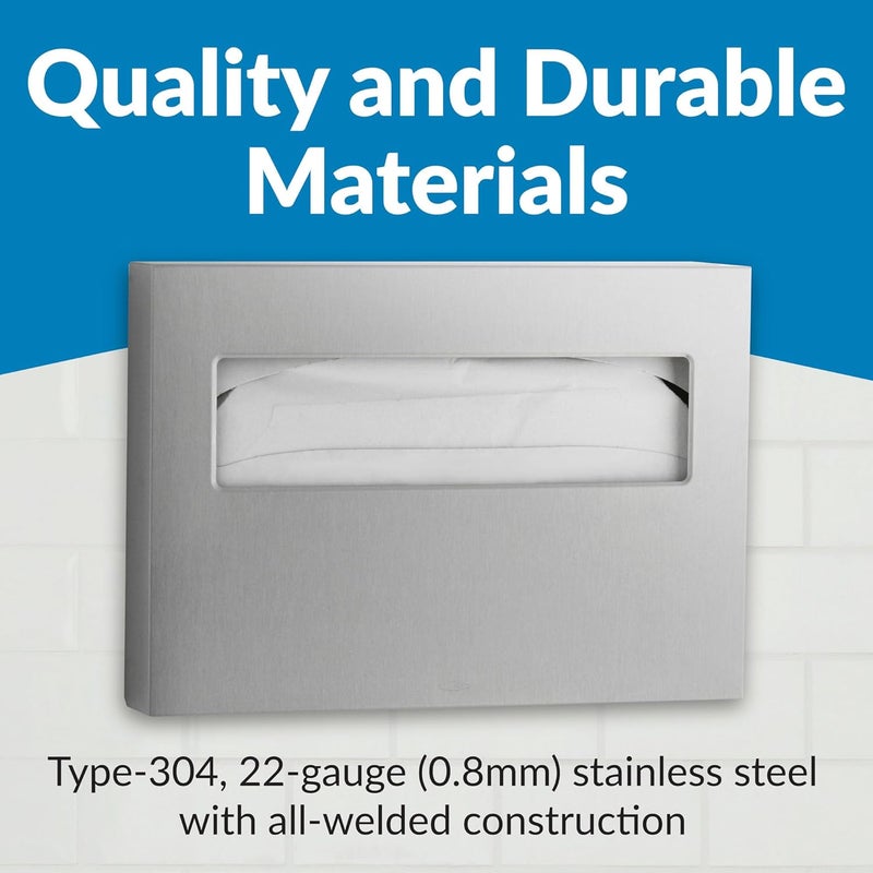 Bobrick 221 Stainless Steel Toilet Seat Cover Dispenser, 15 3/4 x 2 x 11, Satin Finish - Image 5