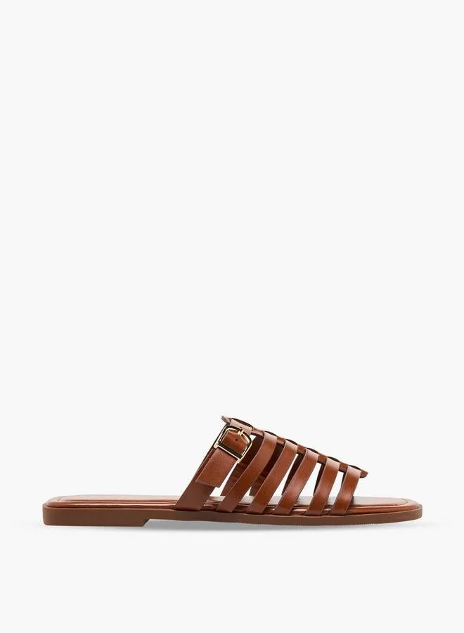 Women Slip-On Buckle Accent Sandals