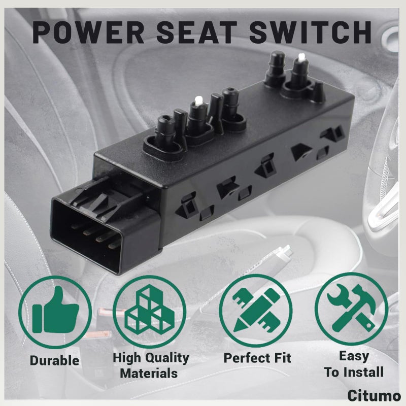 Citumo 12451498 Front Right Passenger 8 Way Power Seat Control Adjustment Switch Fit 2007-2013 Sierra Yukon Avalanche Silverado Suburban Lacrosse - Image 2