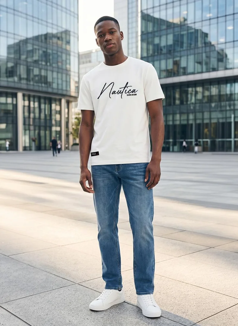 NAUTICA  Men's Embroidered Short Sleeve T-shirt for Men | Best Price UAE