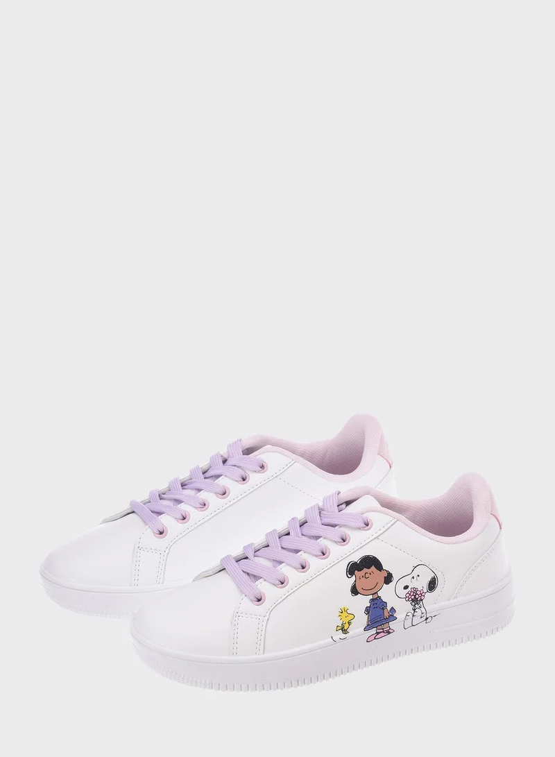 Disney Snoopy Lace Up Sneakers