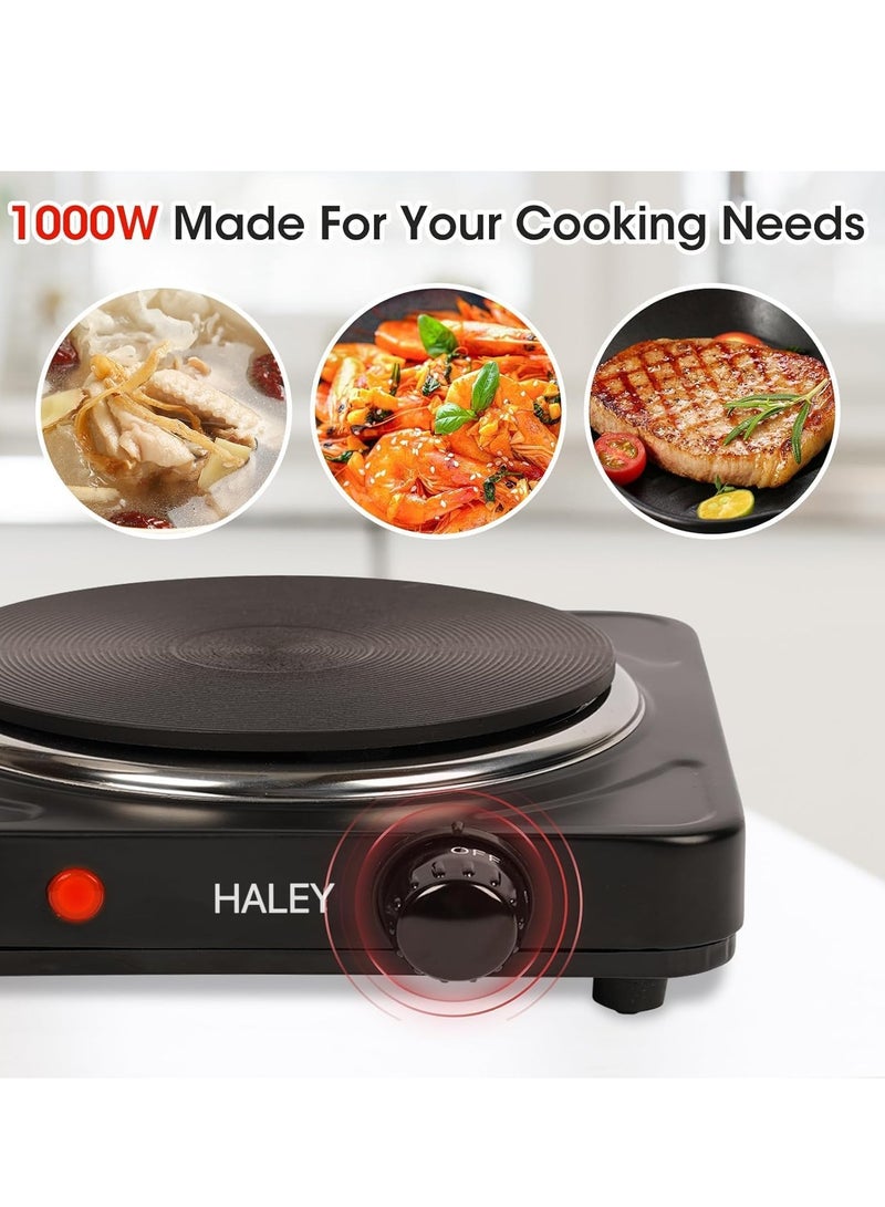 Haley طباخ كهربائي حثي، موقد كهربائي بقوة 1000 واط، موقد سطح الطاولة، 5 مستويات قوة إشعال، موقد صغير متعدد الوظائف - Image 4