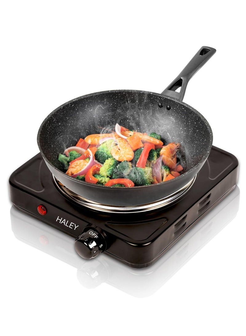 Haley طباخ كهربائي حثي، موقد كهربائي بقوة 1000 واط، موقد سطح الطاولة، 5 مستويات قوة إشعال، موقد صغير متعدد الوظائف - Image 5