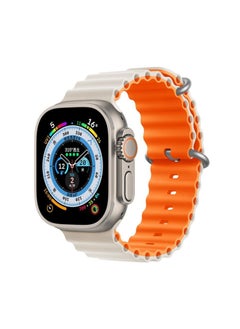 Silicone Replacement Band for Apple Watch 42-49mm, Compatible with All Series (Series 9/8/7/6/5/4/SE/3/2/1) Orange Apple Watch band, silicone Apple Watch strap, replacement strap 42mm, replacement strap 49mm, water-resistant band, Apple Watch sports band, Apple Watch Series 9/8/7/6/5/4/SE/3/2/1 strap