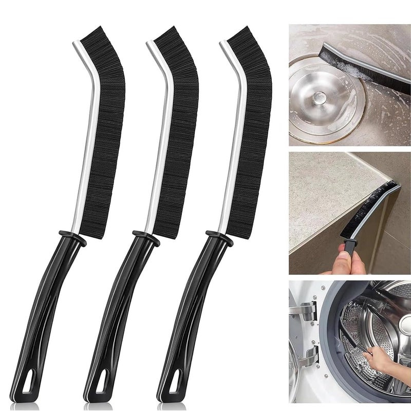 Barasti 3-Piece Mini Gap Cleaning Brush Set - Hard Bristle Multipurpose Crevice Brush for Dead Corners in Toilet, Bathroom, Kitchen Tiles, Window - Image 1