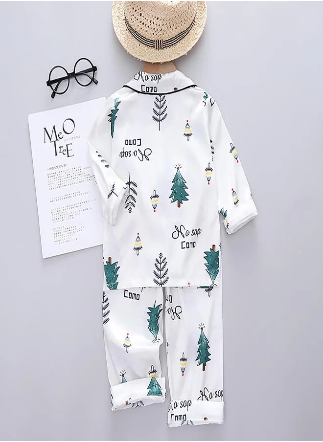 بيبي كلو White Christmas Tree Print Pajama Set