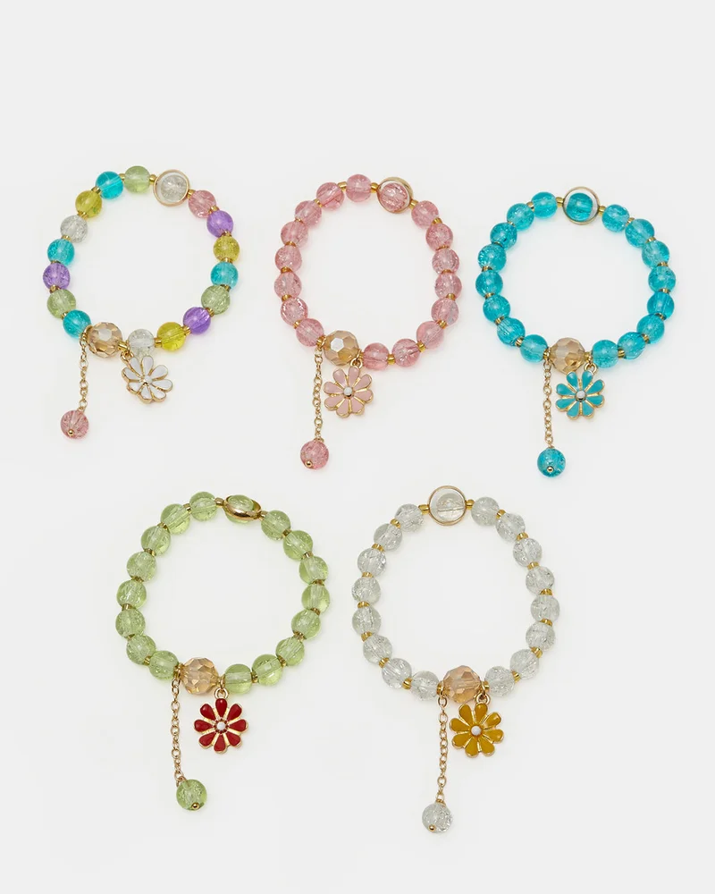REDTAG Girls Assorted Bracelet Set (Pack of 5)