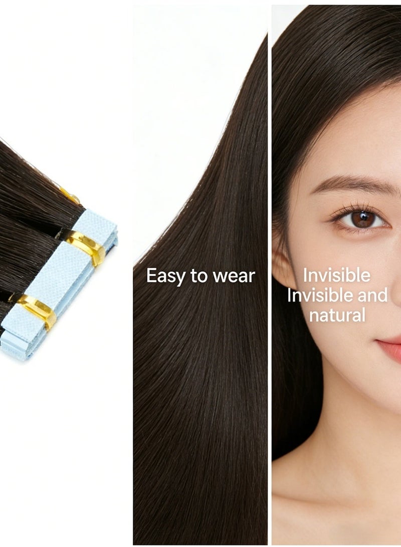 Tape in Hair Extensions, Natural-Look Hair Enhancement with Seamless Blending and Zero Trace, Straight Hair Weft for Natural Volume & Hairstyle Change, Salon Quality Hair Extensions for Women Daily Wear & Party - Image 4