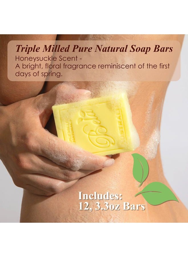 BELA Bath & Beauty, Honeysuckle, Triple French Milled Moisturizing Soap Bars, No Harsh Ingredients, 3.5 oz each - 12 Pack - Image 2