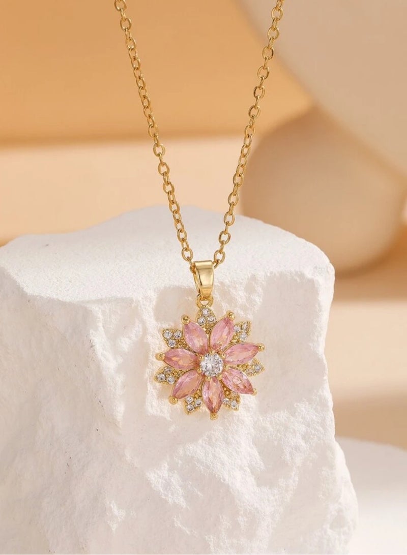 إيكوال سلسال نسائي أنيق من الاستانلس ستيل مطلي باللون الذهبي - Image 1