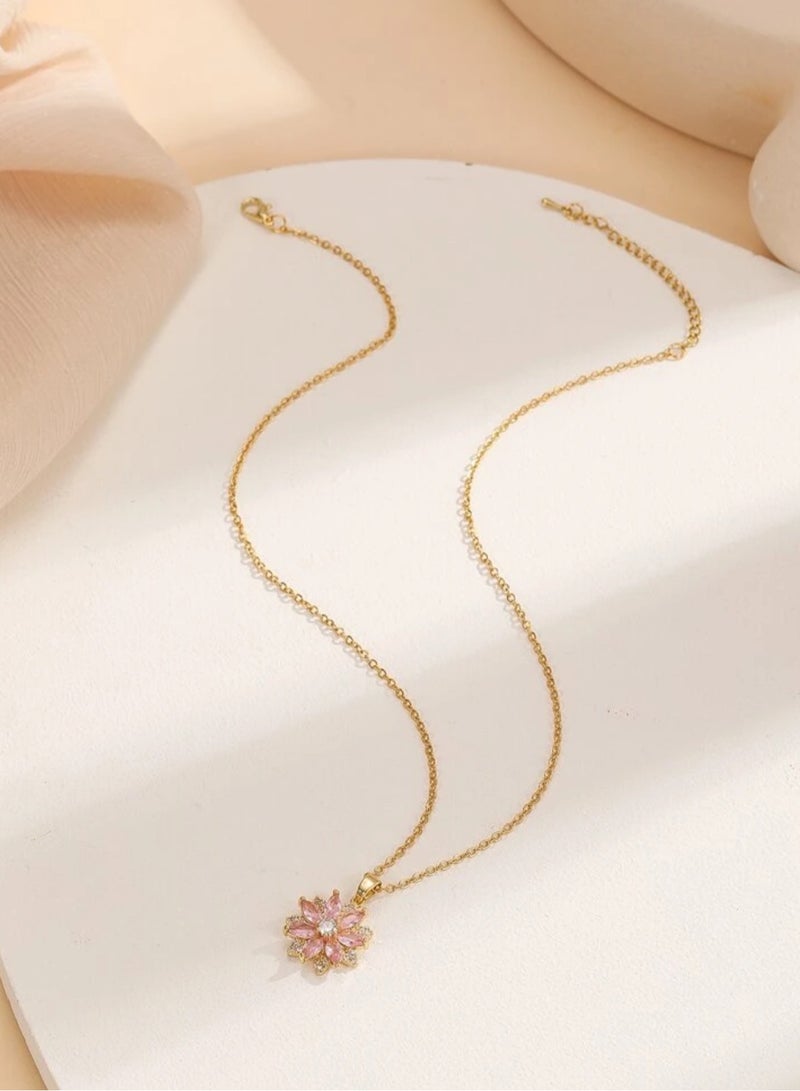 إيكوال سلسال نسائي أنيق من الاستانلس ستيل مطلي باللون الذهبي - Image 2