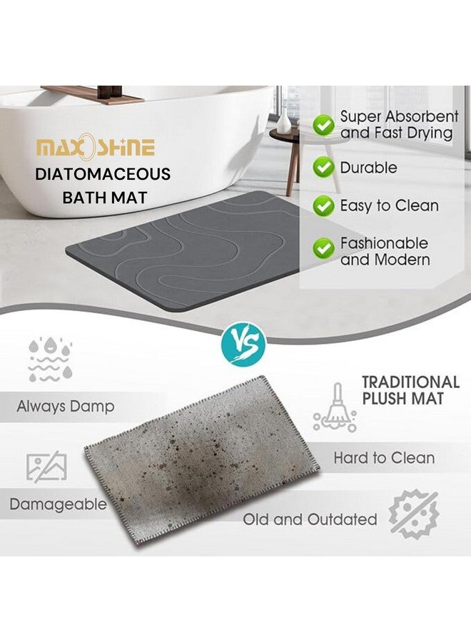 MAXOSHINE TerraDry Stone Mat for Bathroom-Highly Absorbent Diatomaceous Earth Shower Mat-Antislip Stone Bath Mat for Home Kitchen Living Room-Quick Drying Floor Mat (Dark Grey 35 X 45 cm) - Image 4