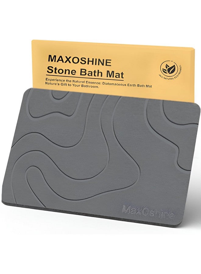 MAXOSHINE TerraDry Stone Mat for Bathroom-Highly Absorbent Diatomaceous Earth Shower Mat-Antislip Stone Bath Mat for Home Kitchen Living Room-Quick Drying Floor Mat (Dark Grey 35 X 45 cm) - Image 1