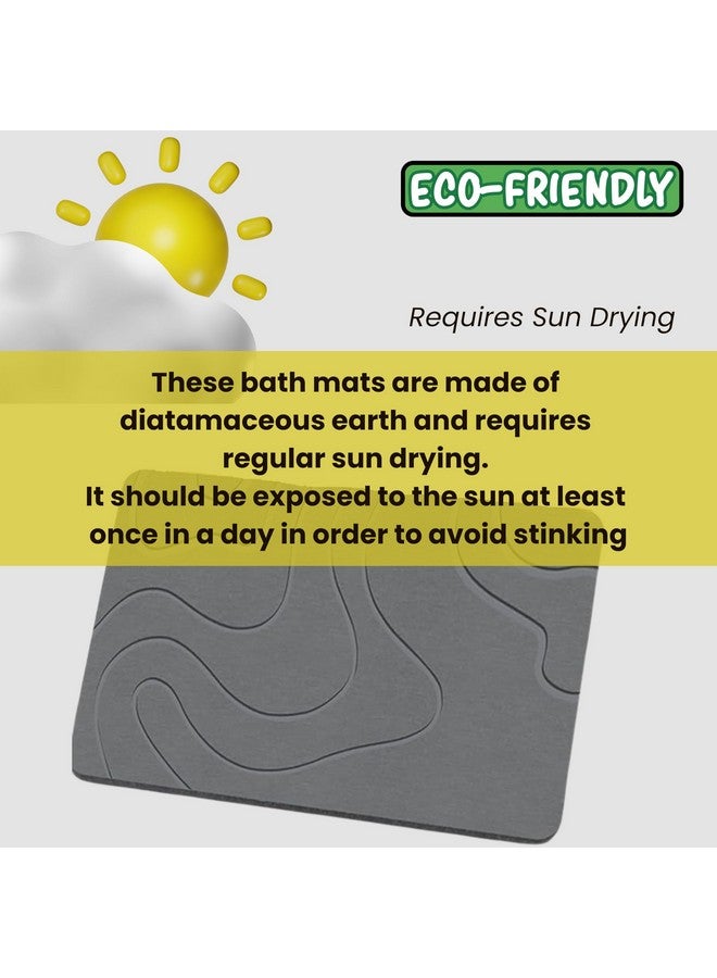 MAXOSHINE TerraDry Stone Mat for Bathroom-Highly Absorbent Diatomaceous Earth Shower Mat-Antislip Stone Bath Mat for Home Kitchen Living Room-Quick Drying Floor Mat (Dark Grey 35 X 45 cm) - Image 5