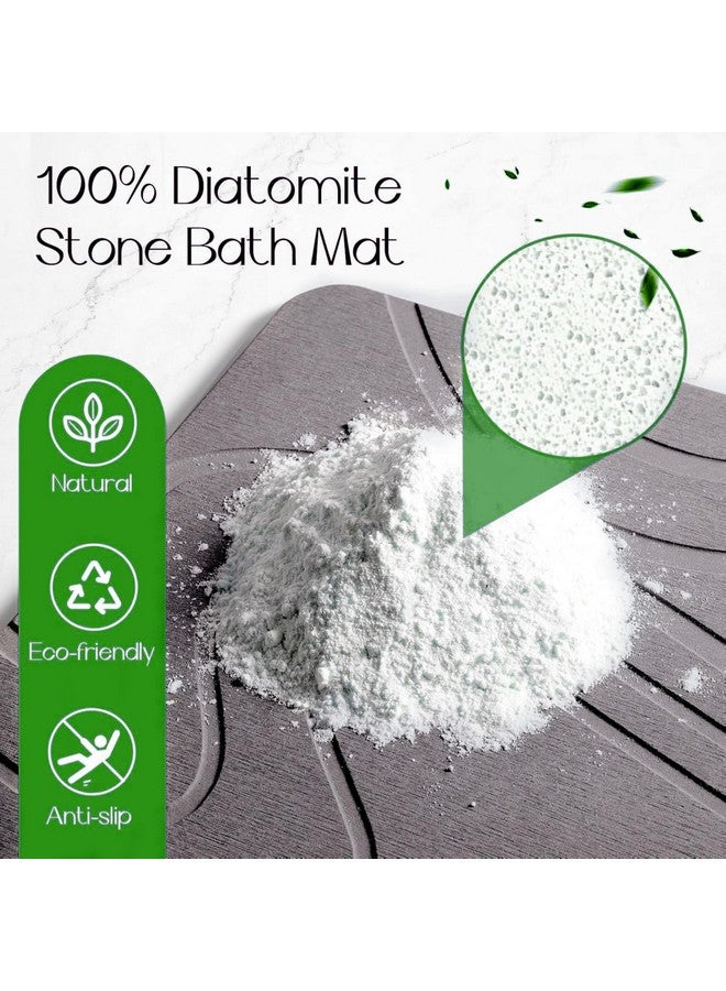 MAXOSHINE TerraDry Stone Mat for Bathroom-Highly Absorbent Diatomaceous Earth Shower Mat-Antislip Stone Bath Mat for Home Kitchen Living Room-Quick Drying Floor Mat (Dark Grey 35 X 45 cm) - Image 2