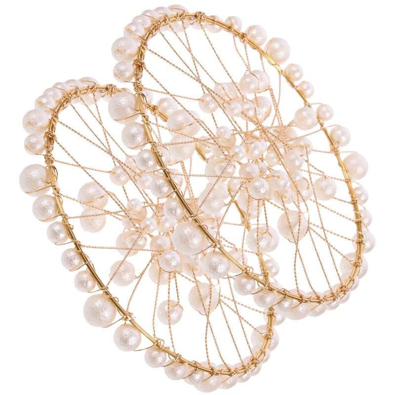 Didiseaon 2pcs Plastic Pearl Photography Props Decorative Photo Backdrop Rings For Nail Art Jewelry Display Studio Shoot - Image 2