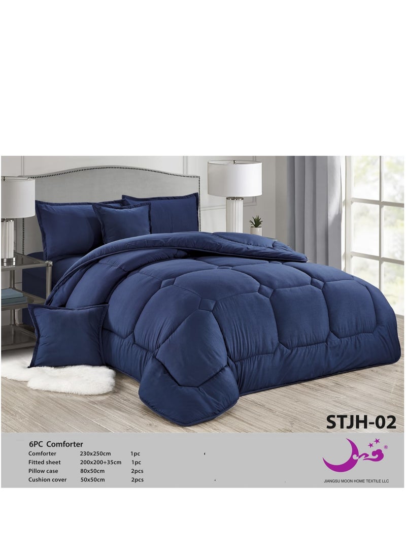 مون طقم لحاف مفرش سرير ملكي نفرين مكون من 6 قطع مميزة مقاس 230 في 250 سم - Image 2