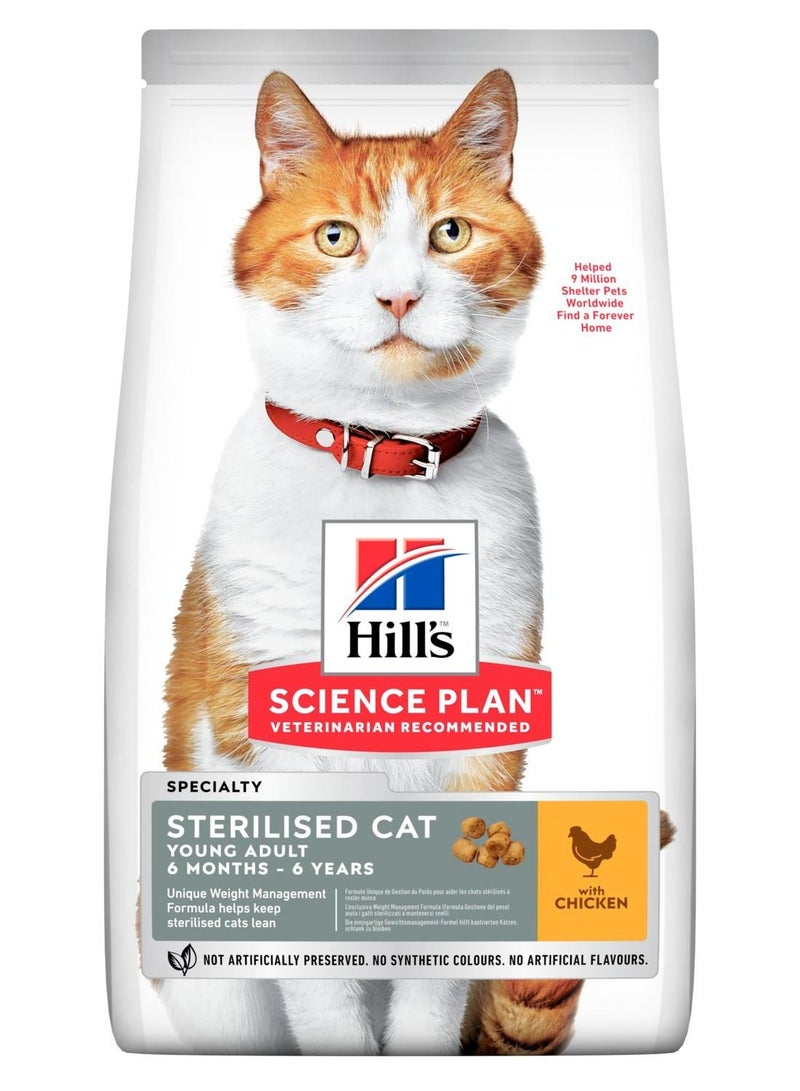 Science Plan Sterilised Cat Young Adult Cat Food with Chicken 1.5kg