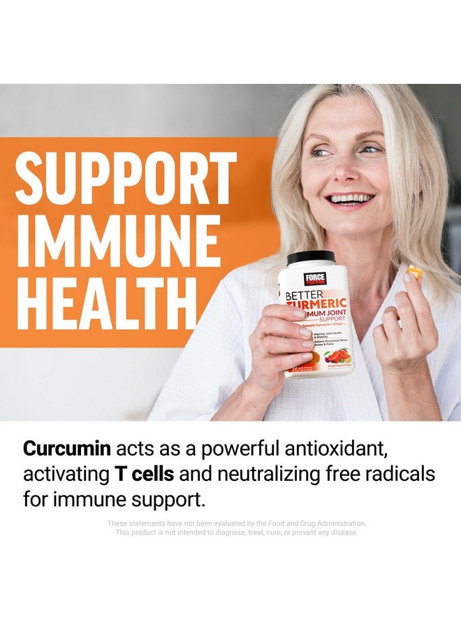 FORCE FACTOR Better Turmeric Maximum Joint Support, 1075mg Curcumin with Ginger to Support Mobility, Flexibility & Comfort, Chews More Convenient Than Turmeric Gummies, Fruit Punch, 60 Soft Chews - Image 4
