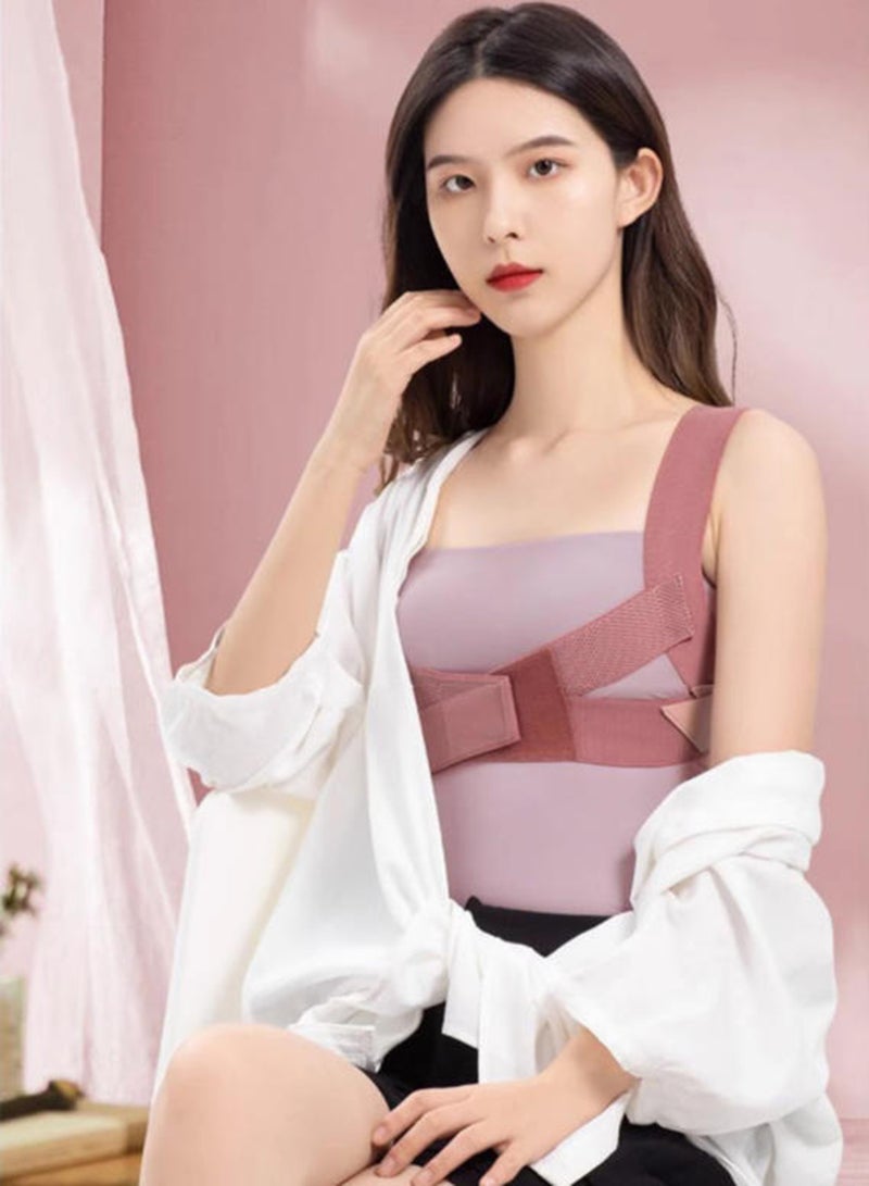 اعاره حزام تصحيح وضعية الظهر للنساء، حزام غير مرئي للبالغين مضاد للانحناء (وردي، مقاس صغير) - Image 5