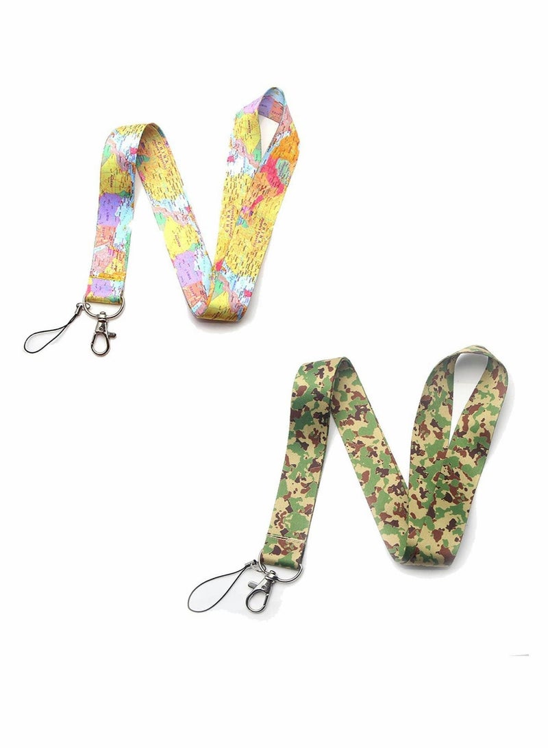 Excefore Cool Lanyard, Neck Lanyard Key, Wallet, ID Holder Premium Soft Silk Strap Ladies Lanyard Men's Key 2Pcs - Image 1