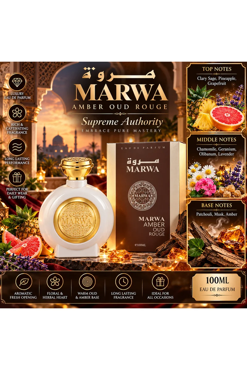 محبوب للعطور Amber Oud Rouge Eau de Parfum 100ml | Amber, Oud & Aromatic Fragrance