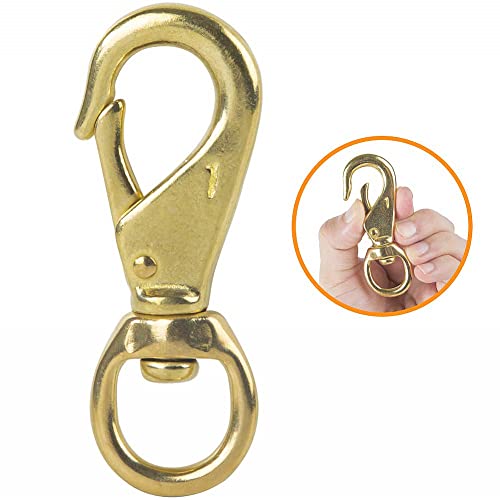 Faneta 3-1/4" Brass Swivel Snap Hooks Heavy Duty 3/4" Swivel Eye - Solid Brass Scuba Diving Clips #1 - Seadog Line, Anchor Lines, Bags, Belting, Leashes, Straps, Luggage, Leathercarft (Pack of 2) - Image 4
