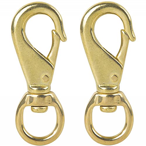 Faneta 3-1/4" Brass Swivel Snap Hooks Heavy Duty 3/4" Swivel Eye - Solid Brass Scuba Diving Clips #1 - Seadog Line, Anchor Lines, Bags, Belting, Leashes, Straps, Luggage, Leathercarft (Pack of 2) - Image 5
