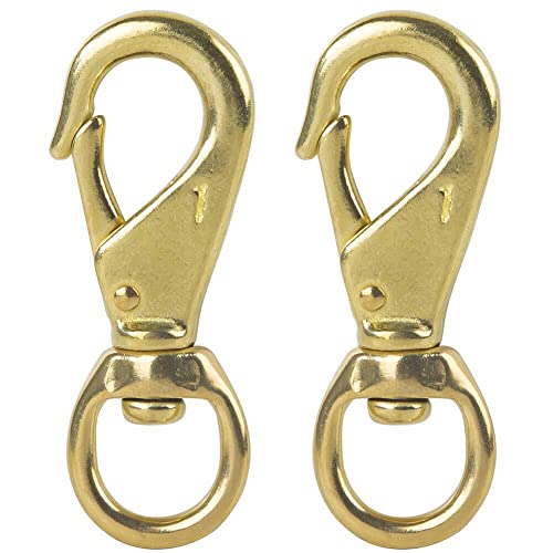Faneta 3-1/4" Brass Swivel Snap Hooks Heavy Duty 3/4" Swivel Eye - Solid Brass Scuba Diving Clips #1 - Seadog Line, Anchor Lines, Bags, Belting, Leashes, Straps, Luggage, Leathercarft (Pack of 2) - Image 2