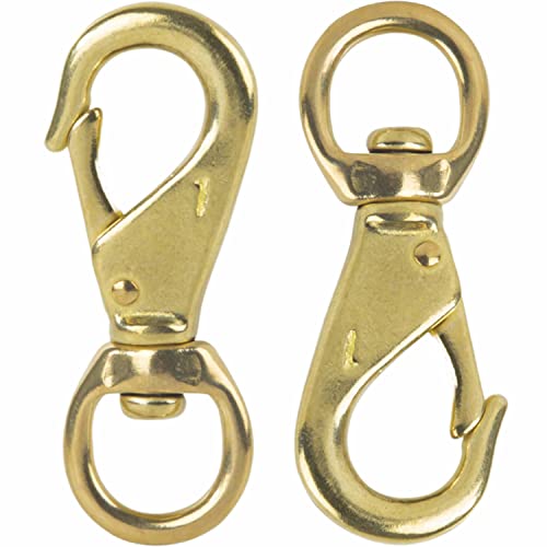 Faneta 3-1/4" Brass Swivel Snap Hooks Heavy Duty 3/4" Swivel Eye - Solid Brass Scuba Diving Clips #1 - Seadog Line, Anchor Lines, Bags, Belting, Leashes, Straps, Luggage, Leathercarft (Pack of 2) - Image 1