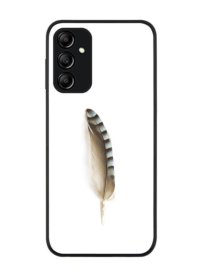 Stylizedd Rugged Black edge case for Samsung Galaxy M14 5G Slim fit Soft Case Flexible Rubber Edges Anti Drop TPU Gel Thin Cover -  Lonely Feather - Image 1