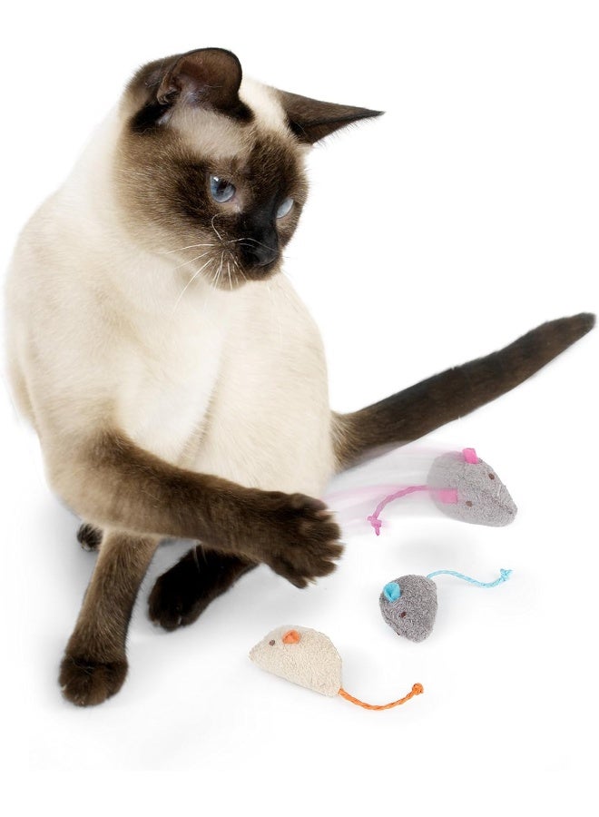 Smartykat (3 Count) Skitter Critters Catnip Cat Toys - Gray/Cream, 3 Count - Image 3