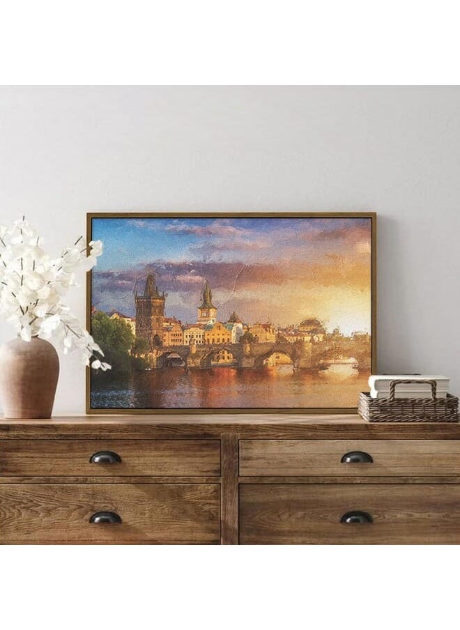 Home Gallery Landscape With Charles Bridge Reflected In River Canvas Wall Art  - Image 4