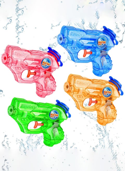 Mini Water Gun for Kids Toddler- 4 Pack Small Water Guns 5-7M Long Range Super Water Soaker Squirts Blasters Gun, Outdoor Water Toy Summer Pool Beach Party Favors Bath Water Guns Toy for Kids Boy Girl