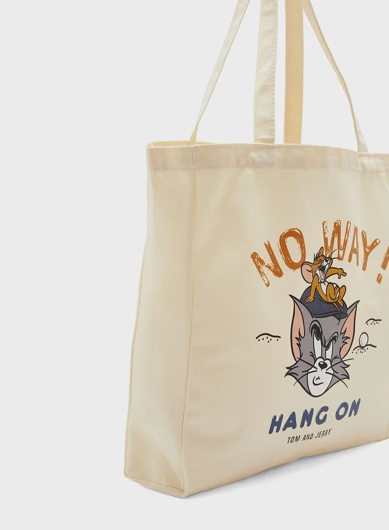 SP Characters Tom & Jerry Print Shopper Bag