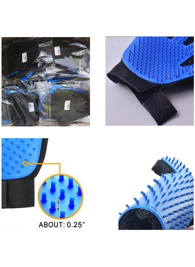 قفاز العناية بالحيوانات الأليفة، أزرق - مثالي للكلاب والقطط والأرانب ذات الفراء (القصير والطويل)، متعدد الأدوار للاستحمام والتدليك والعناية بالحيوانات الأليفة وإزالة الشعر الزائد، قفاز الفرشاة - Image 3