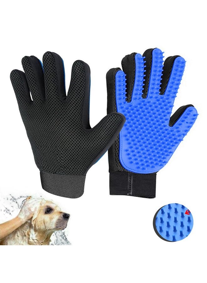 قفاز العناية بالحيوانات الأليفة، أزرق - مثالي للكلاب والقطط والأرانب ذات الفراء (القصير والطويل)، متعدد الأدوار للاستحمام والتدليك والعناية بالحيوانات الأليفة وإزالة الشعر الزائد، قفاز الفرشاة - Image 1