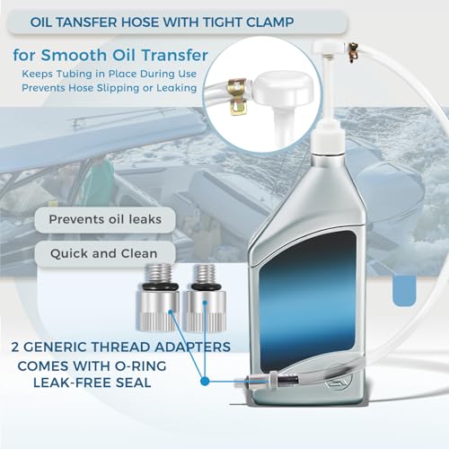Camoo Lower Unit Gear Oil Pump Kit fit for Standard Quart Bottle, 8cc Manual Fluid Pump for Mercury, Yamaha, Suzuki & More, Comes with 3 Generic Swivel Adapters - Image 4