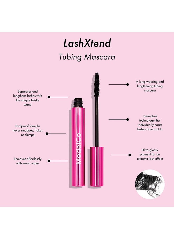 ModelCo - Lashxtend Tubing Mascara Highly Pigmented And Glossy Innovative Formula Won'T Smudge Or Flake Long Lasting Intense Lengthening For Extreme Lash Effect Easy Removal Black 0.24 Oz - Image 1